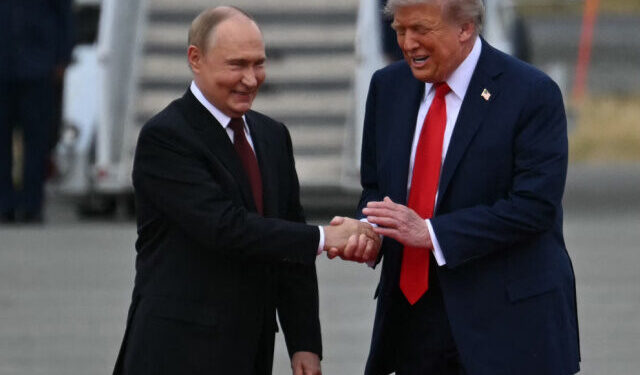 Trump, Putin Greet Each Other with Handshake in Alaska, Ride to Summit Together in ‘Beast’